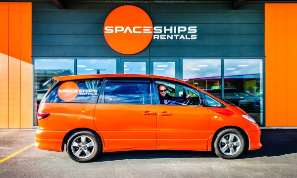 Spaceships campervan at depot