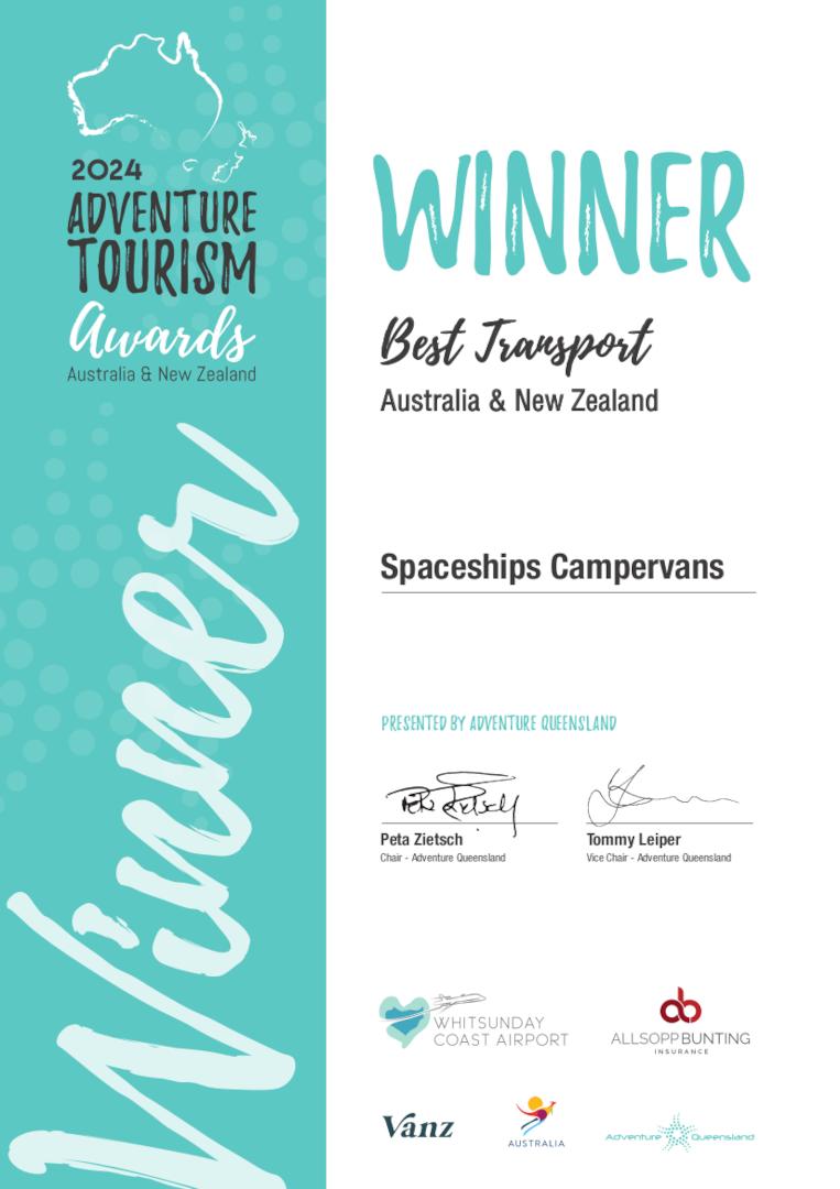 Spaceships Rentals is the Winner Best Transport in Adventure Tourism Awards 2024