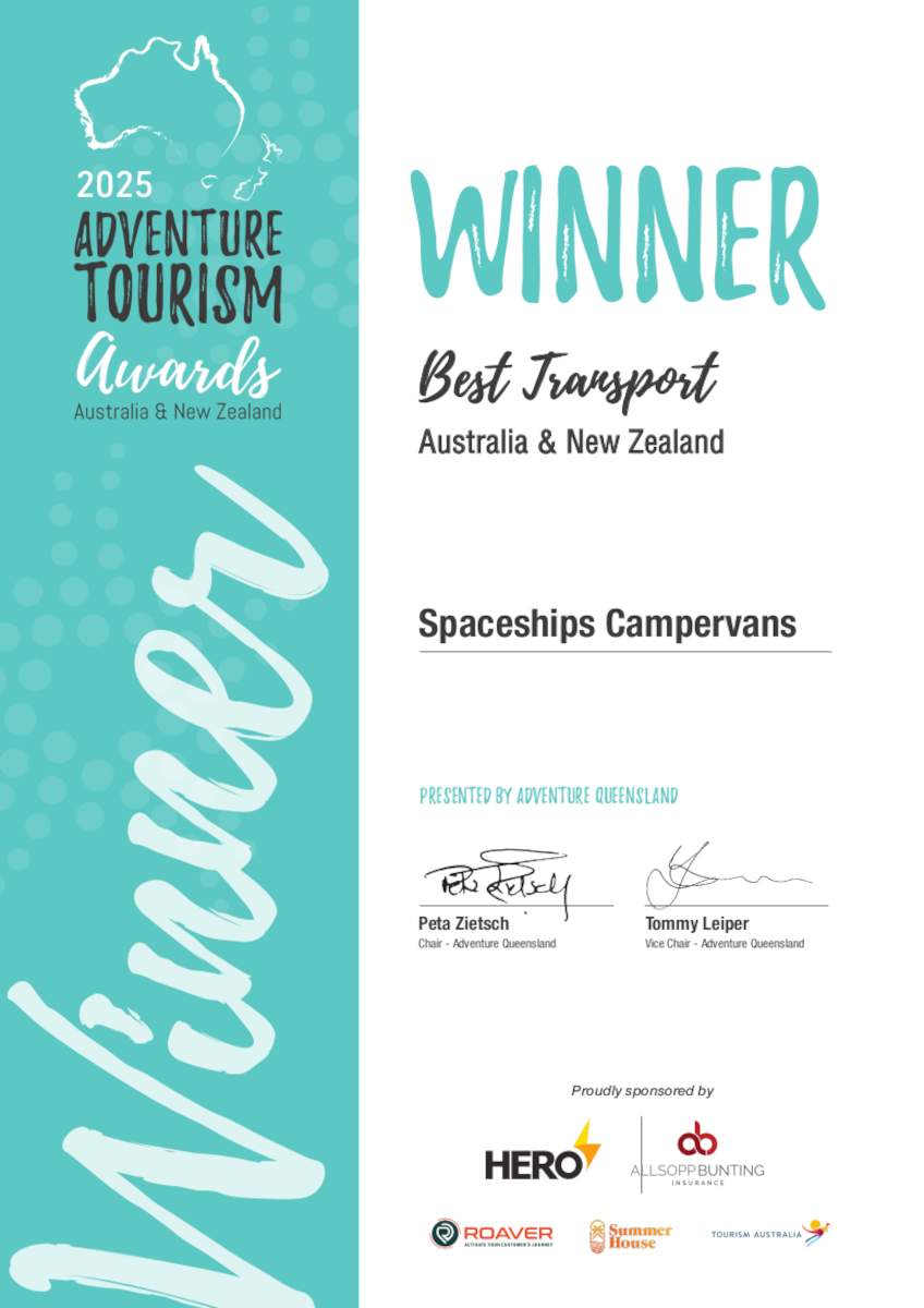 Official Certificate of the Winner - Spaceships Rentals is the Winner Best Transport in Adventure Tourism Awards 2025