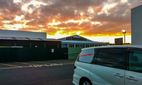 After hours campervan pick up sunset