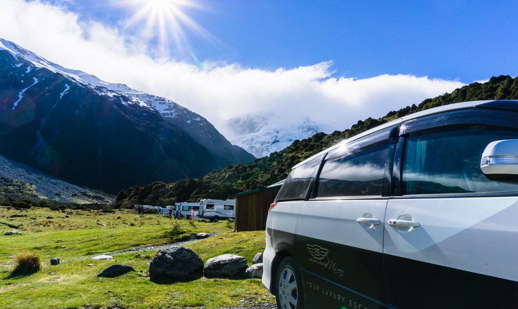 Dream Sleeper Mini at  White Horse Hill Campground, Mt Cook